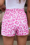 LC731248-10-S, LC731248-10-M, LC731248-10-L, LC731248-10-XL, Pink Leopard High Waisted Athletic Shorts