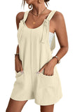 LC6412245-18-S, LC6412245-18-M, LC6412245-18-L, LC6412245-18-XL, LC6412245-18-2XL, Apricot Adjustable Straps Pocketed Textured Romper