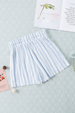 LC731251-4-S, LC731251-4-M, LC731251-4-L, LC731251-4-XL, Sky Blue Vertical Stripes Print Shorts with Pockets