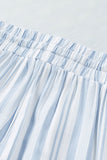 LC731251-4-S, LC731251-4-M, LC731251-4-L, LC731251-4-XL, Sky Blue Vertical Stripes Print Shorts with Pockets