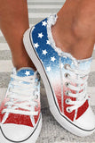 Women's Stars Print Ombred Distressed Sneakers