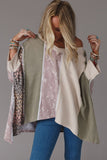 LC25121849-22-S, LC25121849-22-M, LC25121849-22-L, LC25121849-22-XL, LC25121849-22-2XL, Multicolor Exposed Seam Patchwork Oversized Top