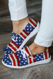 Women's American Flag Print Lace Up Flat Loafers