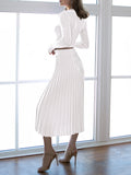 LC275038-1-S, LC275038-1-M, LC275038-1-L, LC275038-1-XL, White knit dress sets