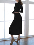 LC275038-2-S, LC275038-2-M, LC275038-2-L, LC275038-2-XL, Black knit dress sets