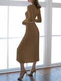 LC275038-16-S, LC275038-16-M, LC275038-16-L, LC275038-16-XL, Khaki knit dress sets