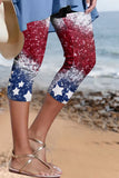 Women's American Flag Ombre Stripe Star Graphic Elastic Waist Casual Leggings