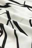 LC6115406-1-S, LC6115406-1-M, LC6115406-1-L, LC6115406-1-XL, White Abstract Vein Print V Neck Ruffle Maxi Dress