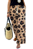 Women's Leopard Print Drawstring Wide Leg Casual Pants