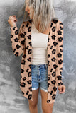 LC2541932-20-S, LC2541932-20-M, LC2541932-20-L, LC2541932-20-XL, LC2541932-20-2XL, Leopard Printed Open Front Cardigan 