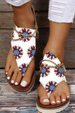 Women's Flag Print Sunflower Flip Flops Sandals