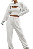 LC2611422-1-S, LC2611422-1-M, LC2611422-1-L, LC2611422-1-XL, LC2611422-1-2XL, White Sports three-piece set