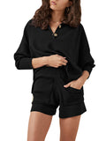 LC275043-2-S, LC275043-2-M, LC275043-2-L, LC275043-2-XL, Black sweater sets
