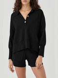 LC275043-2-S, LC275043-2-M, LC275043-2-L, LC275043-2-XL, Black sweater sets
