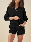 LC275043-2-S, LC275043-2-M, LC275043-2-L, LC275043-2-XL, Black sweater sets