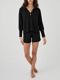 LC275043-2-S, LC275043-2-M, LC275043-2-L, LC275043-2-XL, Black sweater sets