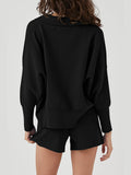 LC275043-2-S, LC275043-2-M, LC275043-2-L, LC275043-2-XL, Black sweater sets