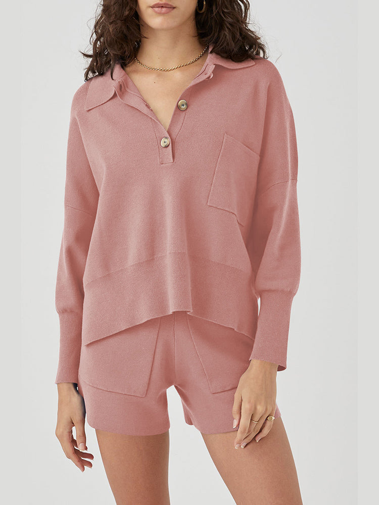 LC275043-10-S, LC275043-10-M, LC275043-10-L, LC275043-10-XL, Pink sweater sets