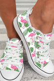 Women's Fresh Flamingo Print  Canvas Shoes Lace Up Sneakers