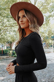 LC625150-2-S, LC625150-2-M, LC625150-2-L, LC625150-2-XL, Black Solid Color Ribbed Crop Top Long Pants Set