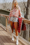 LC2723061-3-S, LC2723061-3-M, LC2723061-3-L, LC2723061-3-XL, Red Big Star Spangled Casual Knit Sweater