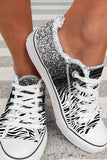 Women's Zebra Stripe Color Block Flat Sneakers