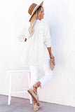 LC25121568-1-M, LC25121568-1-L, LC25121568-1-XL, LC25121568-1-S, LC25121568-1-2XL, White Crinkle Textured Loose Henley Top