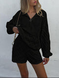 LC275051-2-S, LC275051-2-M, LC275051-2-L, LC275051-2-XL, Black sweater sets