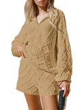 LC275051-16-S, LC275051-16-M, LC275051-16-L, LC275051-16-XL, Khaki sweater sets