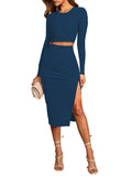 LC6115635-305-S, LC6115635-305-M, LC6115635-305-L, LC6115635-305-XL, Dark Blue dress set