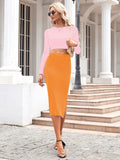LC6115635-14-S, LC6115635-14-M, LC6115635-14-L, LC6115635-14-XL, Orange dress set