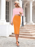 LC6115635-14-S, LC6115635-14-M, LC6115635-14-L, LC6115635-14-XL, Orange dress set