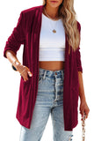 Women's Velvet Blazer Jackets Casual Long Sleeve Lapel Collar Pocketed Blazer Suits Work Outfits
