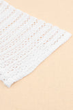 LC271896-1, White Hollow-out Knit Kimono