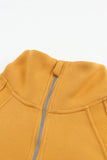 LC2611530-7-S, LC2611530-7-M, LC2611530-7-L, LC2611530-7-XL, LC2611530-7-2XL, Yellow Half Zip Sweatshirt and Sweatpants Sports Set