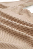 LC625150-18-S, LC625150-18-M, LC625150-18-L, LC625150-18-XL, Apricot Solid Color Ribbed Crop Top Long Pants Set