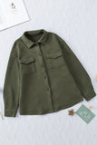 LC854301-9-S, LC854301-9-M, LC854301-9-L, LC854301-9-XL, LC854301-9-2XL, Green Lattice Texture Retro Flap Pocket Button Shacket