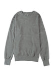 LC25314678-11-S, LC25314678-11-M, LC25314678-11-L, LC25314678-11-XL, LC25314678-11-2XL, Gray Drop Shoulder Ribbed Trim Oversized Sweatshirt