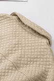 LC854301-16-S, LC854301-16-M, LC854301-16-L, LC854301-16-XL, LC854301-16-2XL, Khaki Lattice Texture Retro Flap Pocket Button Shacket