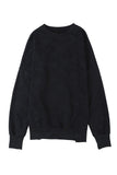 LC25314678-2-S, LC25314678-2-M, LC25314678-2-L, LC25314678-2-XL, LC25314678-2-2XL, Black Drop Shoulder Ribbed Trim Oversized Sweatshirt