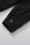 LC854301-2-S, LC854301-2-M, LC854301-2-L, LC854301-2-XL, LC854301-2-2XL, Black Lattice Texture Retro Flap Pocket Button Shacket