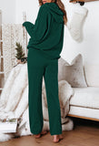 Women's Two Piece Sweater Outfits Set Loose Fit Hoodie Top Wide Leg Pants