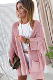 LC271725-10-S, LC271725-10-M, LC271725-10-L, LC271725-10-XL, LC271725-10-2XL, Pink Oversized Fold Over Sleeve Sweater Cardigan