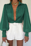 LC2553464-9-S, LC2553464-9-M, LC2553464-9-L, LC2553464-9-XL, LC2553464-9-2XL, Green blouse