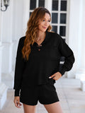 LC275043-2-S, LC275043-2-M, LC275043-2-L, LC275043-2-XL, Black sweater sets