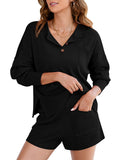 LC275043-2-S, LC275043-2-M, LC275043-2-L, LC275043-2-XL, Black sweater sets