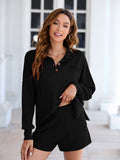 LC275043-2-S, LC275043-2-M, LC275043-2-L, LC275043-2-XL, Black sweater sets