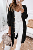 LC271948-2-S, LC271948-2-M, LC271948-2-L, LC271948-2-XL, LC271948-2-2XL, Black Hollow-out Openwork Knit Cardigan 