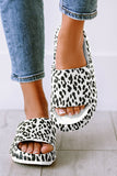 Women's Leopard Print Open Toe Slipper Thick Sole Slip On Shoes