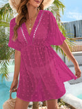 LC422134-6-S, LC422134-6-M, LC422134-6-L, LC422134-6-XL, Rose Red cover up